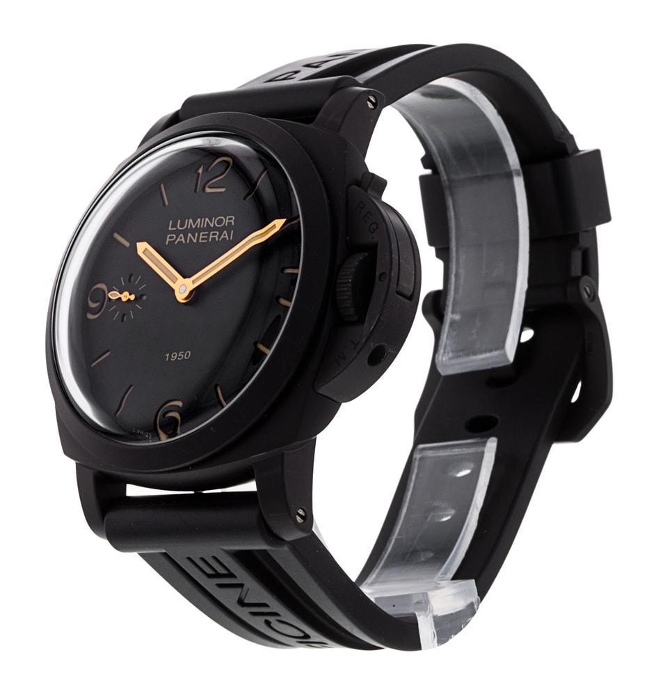 海外限定スパイク販売 Black - 1950 Luminor Panerai Quarter Dial Arabic 時計